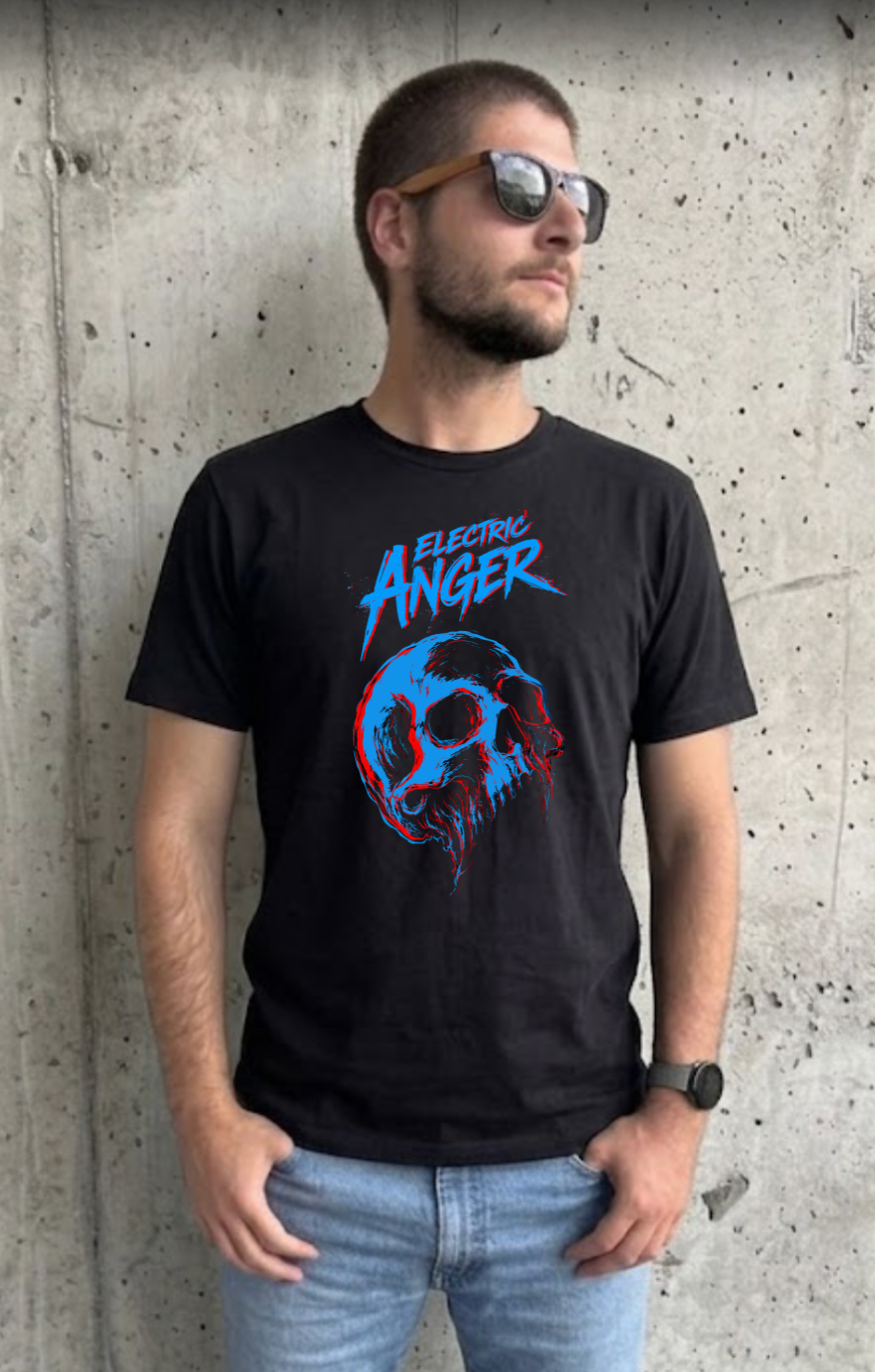 T-shirt Unisexe Streetwear Skull - Electric Anger