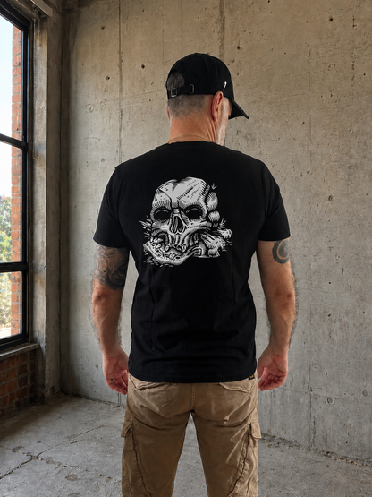 T-shirt Homme (unisexe) streetwear tête de mort - Un jour de pluie